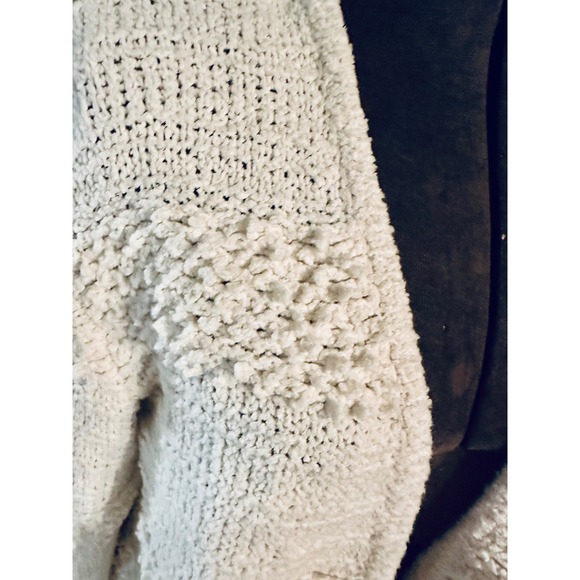 Madewell Popcorn Bobble Knit Open Front Cardigan Ivory White L0610 SP19 Medium - Picture 2 of 6